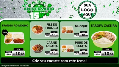 Modelo de TV para TV Horizontal com o tema Promoção de Aniversário - 15 Anos para Restaurante