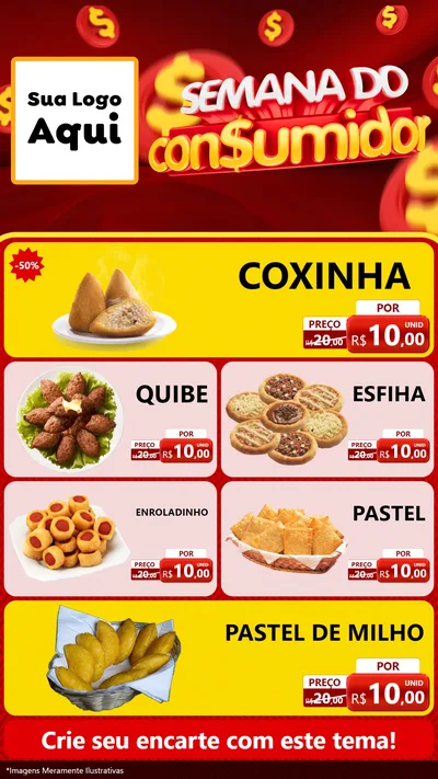 Modelo de TV para TV Vertical com o tema Semana do Consumidor para Salgadaria