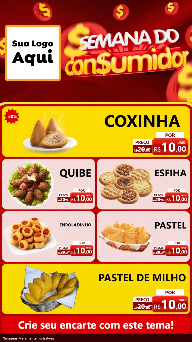 Modelo de TV para TV Vertical com o tema Semana do Consumidor para Salgadaria