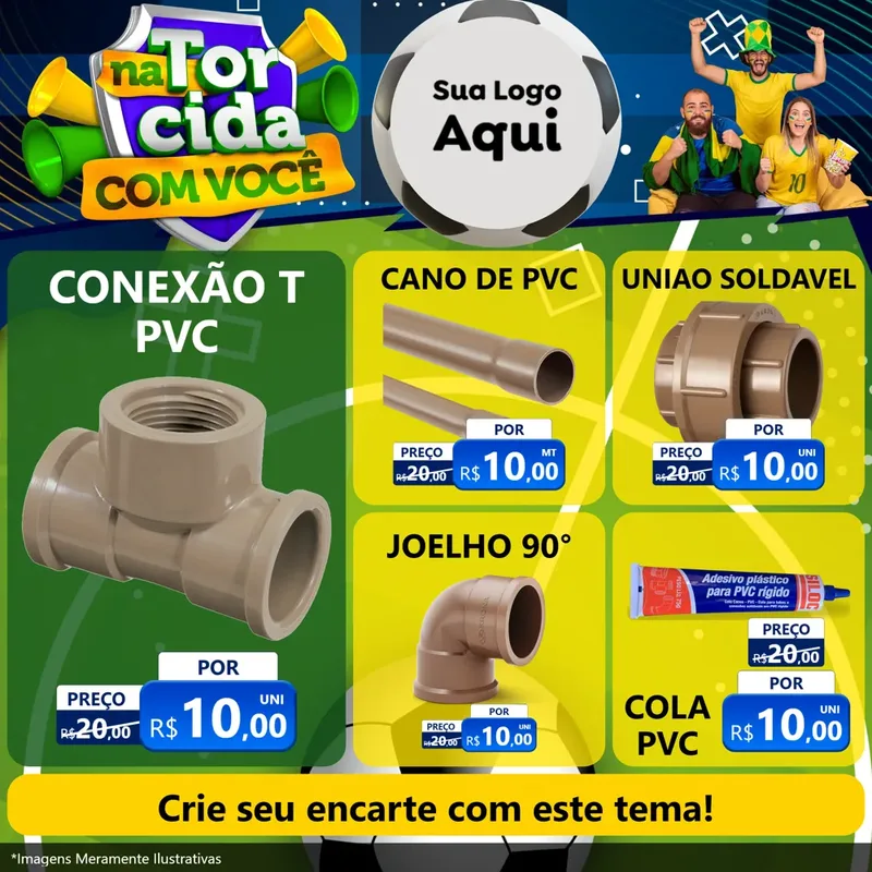 Modelo de Rede Social para Feed Facebook com o tema Na Torcida Com Você - Copa para Tubos e conexões