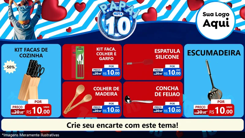 Modelo de TV para TV Horizontal com o tema Papai Nota 10 para Utilidades Domésticas