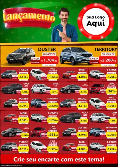 Modelo de Encarte para Encarte A4 Vertical com o tema Lançamento para Concessionaria de Carros