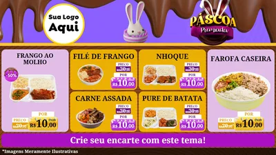 Modelo de TV para TV Horizontal com o tema Páscoa Premiada para Restaurante