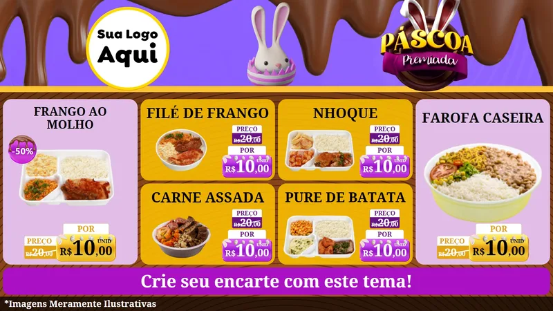 Modelo de TV para TV Horizontal com o tema Páscoa Premiada para Restaurante