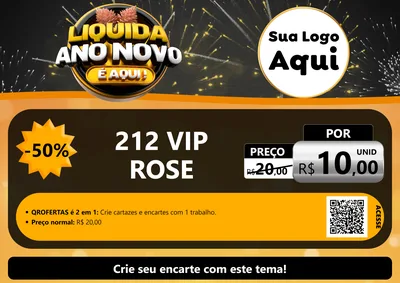 Modelo de Cartaz para Cartaz A4 Horizontal com o tema Liquida Ano Novo É Aqui! para Perfumes