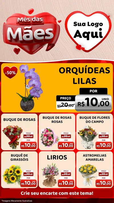 Modelo de Rede Social para Stories com o tema Mês das Mães para Floricultura e jardim
