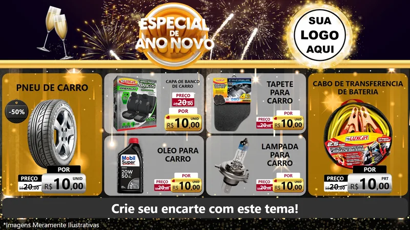 Modelo de TV para TV Horizontal com o tema Especial de Ano Novo para Auto peças
