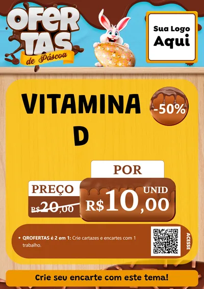 Modelo de Cartaz para Cartaz A4 Vertical com o tema Ofertas de Páscoa para Farmácia