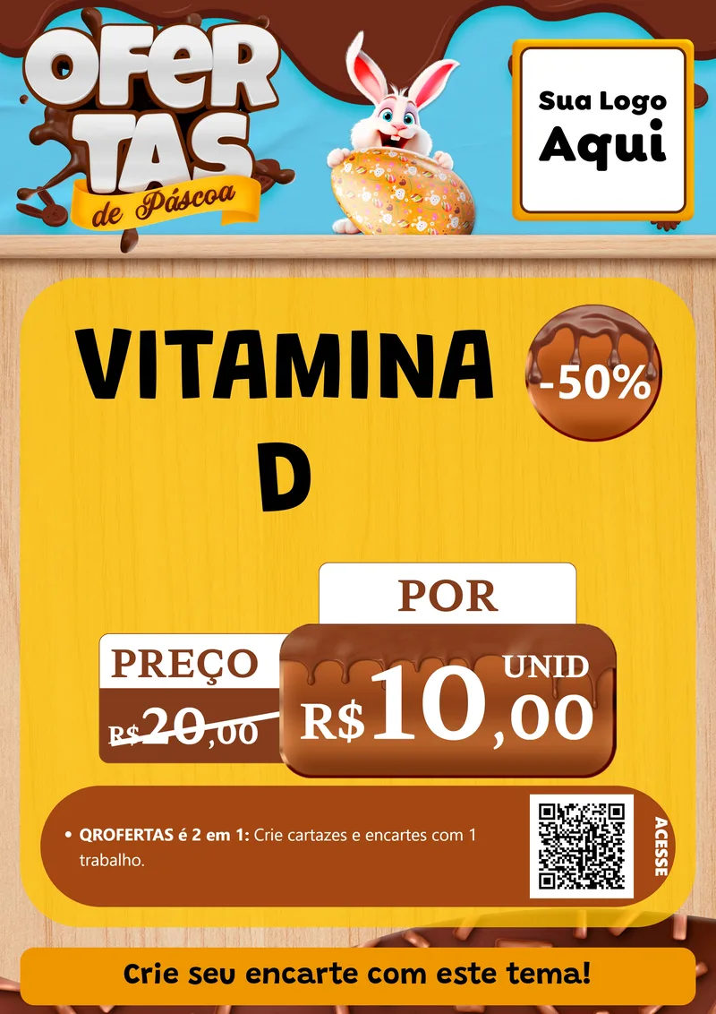 Modelo de Cartaz para Cartaz A4 Vertical com o tema Ofertas de Páscoa para Farmácia