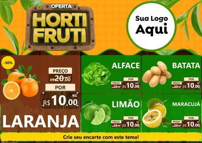 Modelo de Encarte para Encarte A4 Horizontal com o tema Oferta Hortifrúti para Hortifrúti