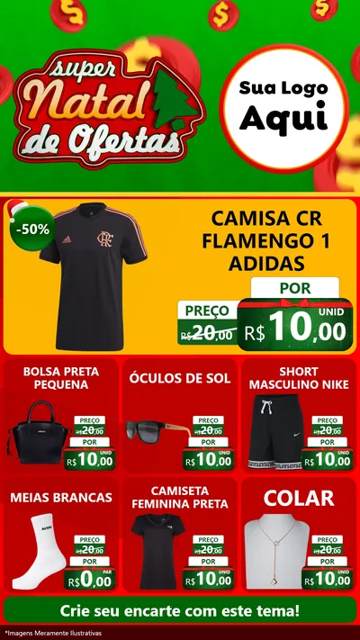 Modelo de Rede Social para Stories com o tema Super Natal de Ofertas para Roupas e acessórios
