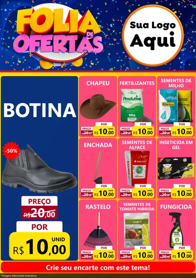 Modelo de Encarte para Encarte A4 Vertical com o tema Folia de Ofertas para Agropecuária