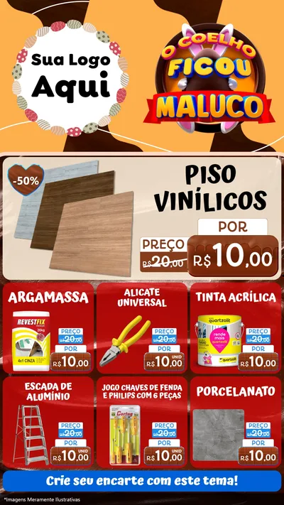Modelo de Rede Social para Stories com o tema O Coelho Ficou Maluco - Páscoa para Material para Construção