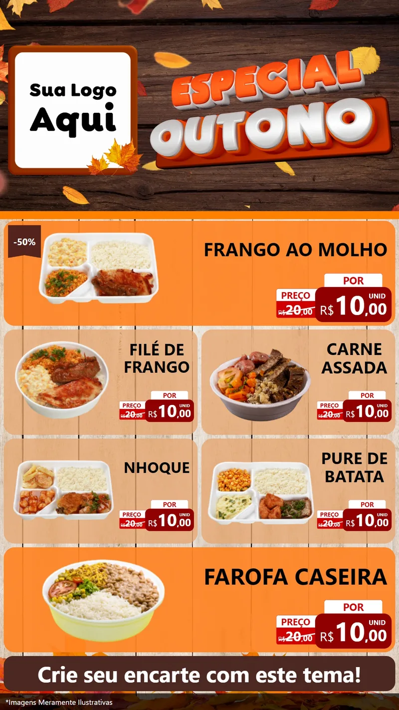 Modelo de TV para TV Vertical com o tema Especial Outono para Restaurante