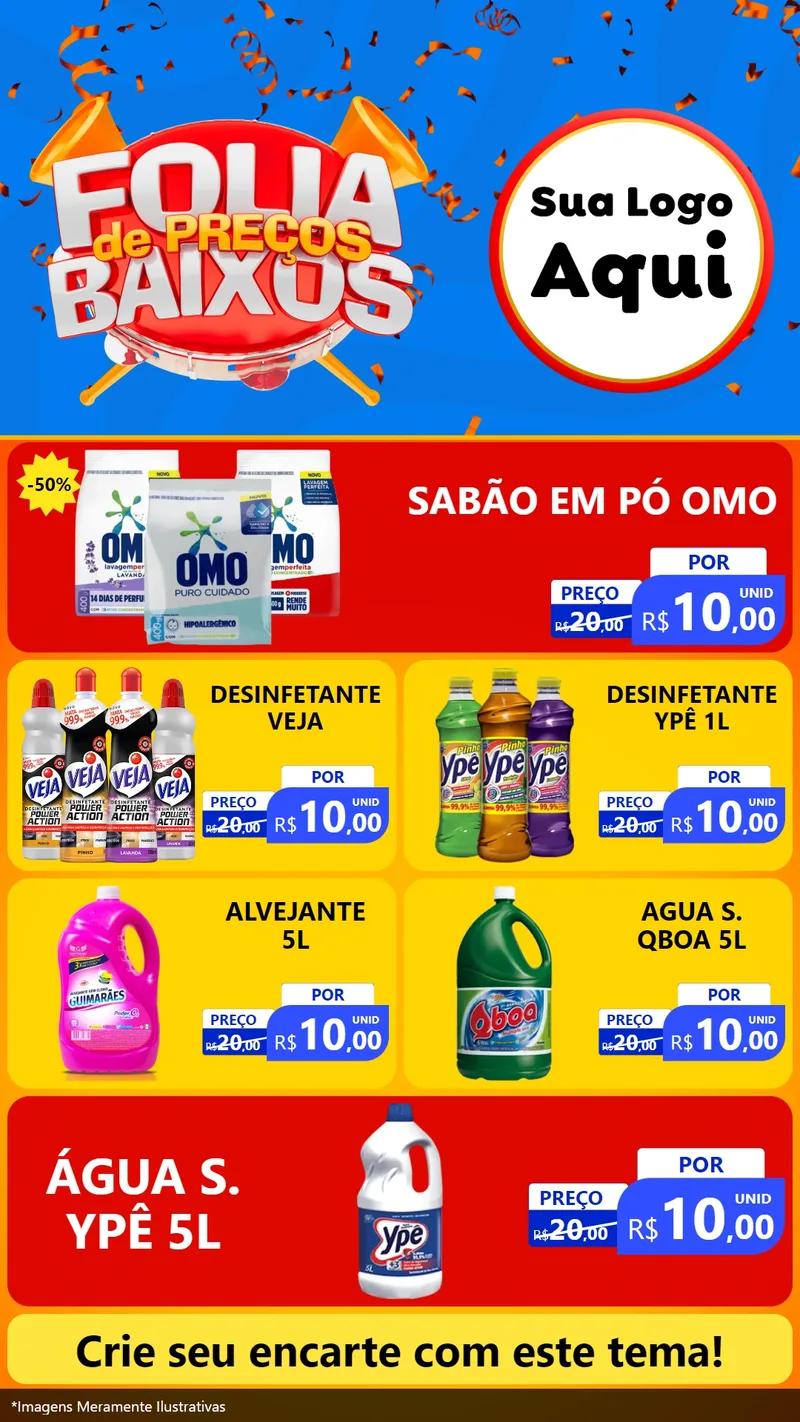 Modelo de TV para TV Vertical com o tema Folia de Preços Baixos para Produtos de Limpeza
