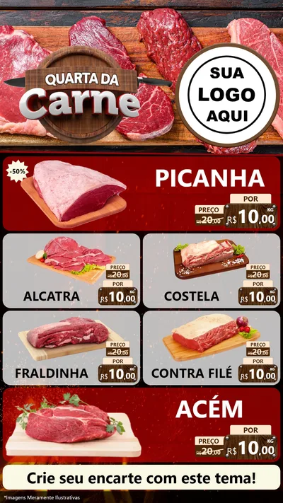 Modelo de TV para TV Vertical com o tema Quarta da Carne para Açougue
