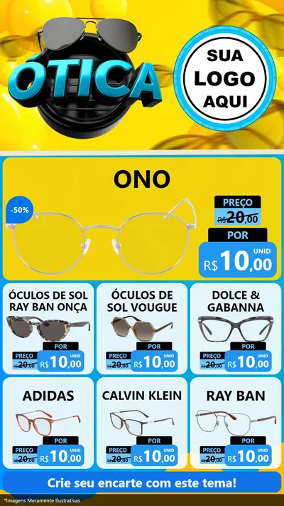 Modelo de Rede Social para Stories com o tema Ótica para Óticas