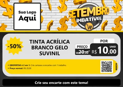 Modelo de Cartaz para Cartaz A4 Horizontal com o tema Setembro Imbatível para Tintas e Ferramentas