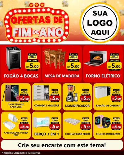 Modelo de Rede Social para Feed Instagram com o tema Ofertas de Fim de Ano para Móveis e Eletro