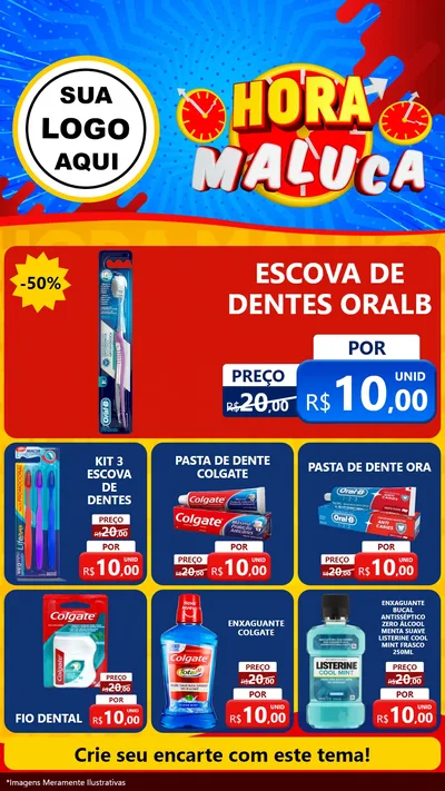 Modelo de Rede Social para Stories com o tema Hora Maluca para Higiene Pessoal