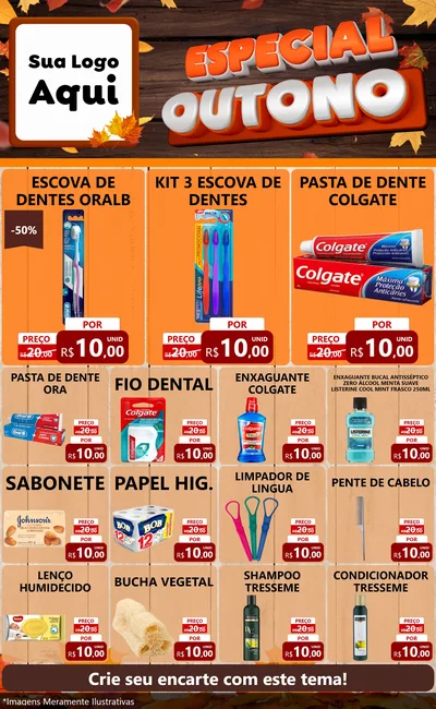 Modelo de Encarte para Encarte Grande com o tema Especial Outono para Higiene Pessoal