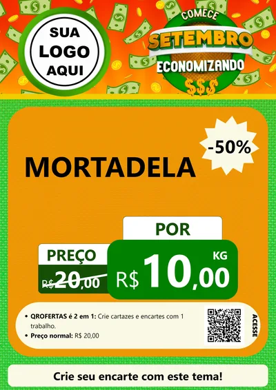 Modelo de Cartaz para Cartaz A4 Vertical com o tema Comece Setembro Economizando para Frios e Laticínios