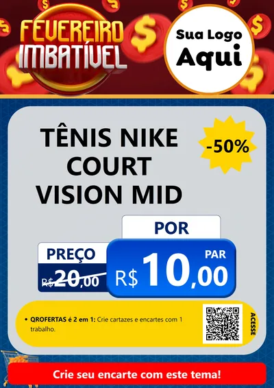 Modelo de Cartaz para Cartaz A4 Vertical com o tema Fevereiro Imbatível para Calçados