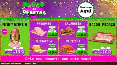 Modelo de TV para TV Horizontal com o tema Bloco de Ofertas para Frios e Laticínios