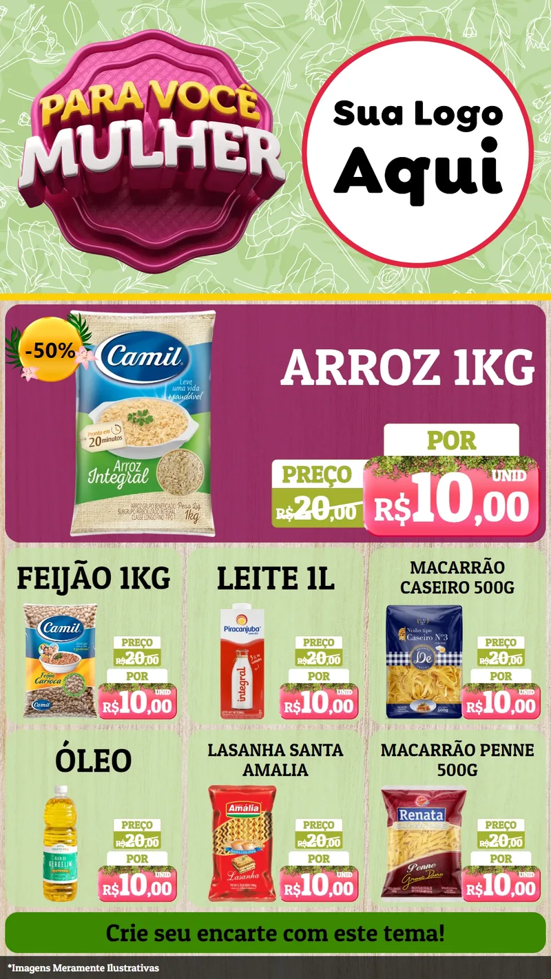 Modelo de Rede Social para Stories com o tema Para Você Mulher para Supermercado