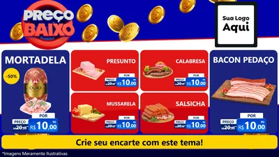 Modelo de TV para TV Horizontal com o tema Preço Baixo para Frios e Laticínios