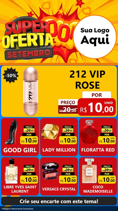 Modelo de Rede Social para Stories com o tema Super Oferta Setembro para Perfumes