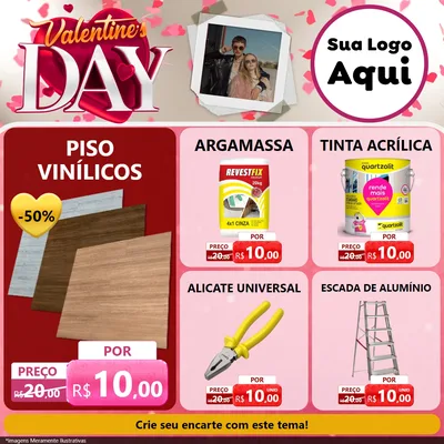 Modelo de Rede Social para Feed Facebook com o tema Valentine's Day para Material para Construção