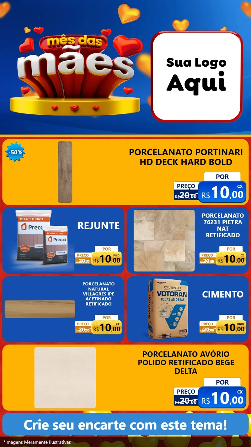 Modelo de TV para TV Vertical com o tema Mês das Mães para Pisos e revestimentos