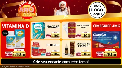 Modelo de TV para TV Horizontal com o tema Fim de Ano Premiado para Farmácia