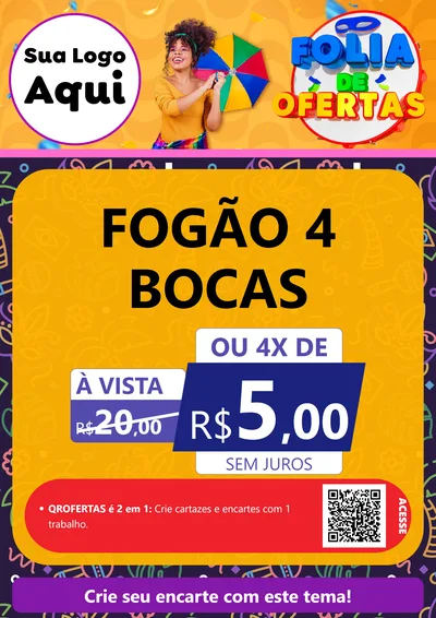 Modelo de Cartaz para Cartaz A4 Vertical com o tema Folia de Ofertas para Móveis e Eletro