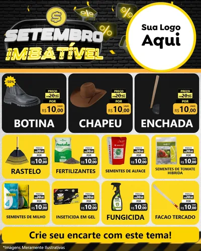Modelo de Rede Social para Feed Instagram com o tema Setembro Imbatível para Agropecuária