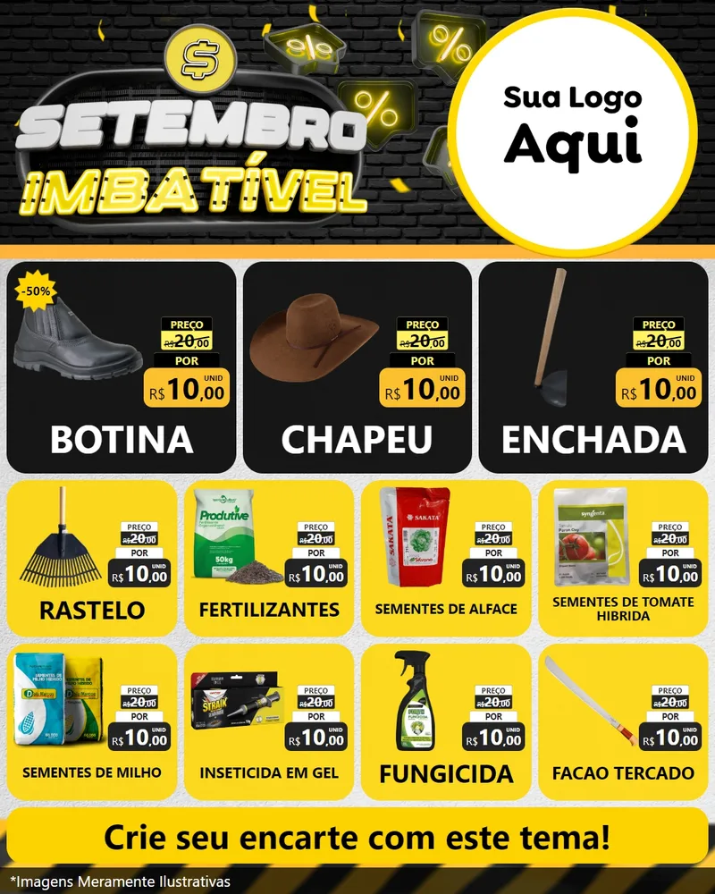 Modelo de Rede Social para Feed Instagram com o tema Setembro Imbatível para Agropecuária