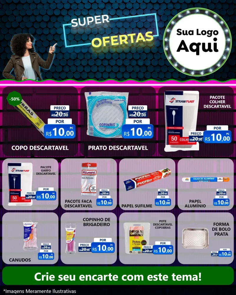 Modelo de Rede Social para Feed Instagram com o tema Super Ofertas para Embalagens