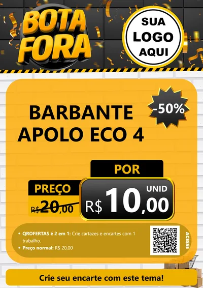 Modelo de Cartaz para Cartaz A4 Vertical com o tema Bota Fora para Armarinho e Aviamentos
