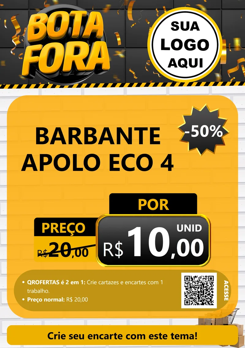 Modelo de Cartaz para Cartaz A4 Vertical com o tema Bota Fora para Armarinho e Aviamentos