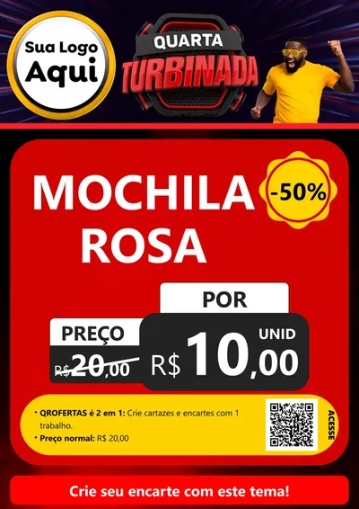 Modelo de Cartaz para Cartaz A4 Vertical com o tema Quarta Turbinada para Papelaria