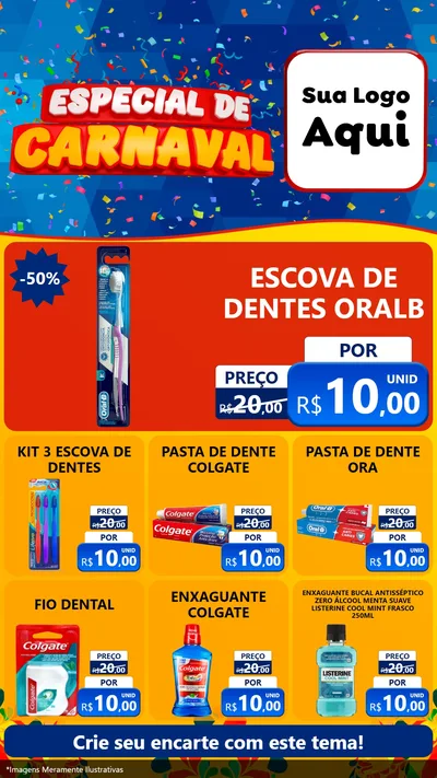 Modelo de Rede Social para Stories com o tema Especial de Carnaval para Higiene Pessoal