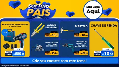 Modelo de TV para TV Horizontal com o tema Sorteio Dia dos Pais para Maquinas e Ferramentas