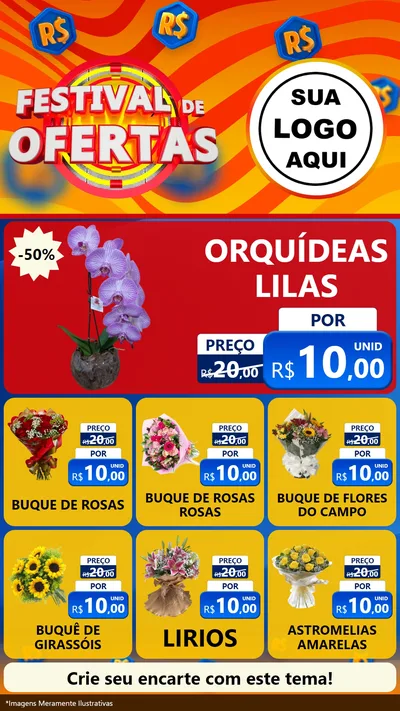 Modelo de Rede Social para Stories com o tema Festival de Ofertas para Floricultura e jardim