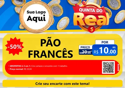 Modelo de Cartaz para Cartaz A4 Horizontal com o tema Quinta do Real para Padaria