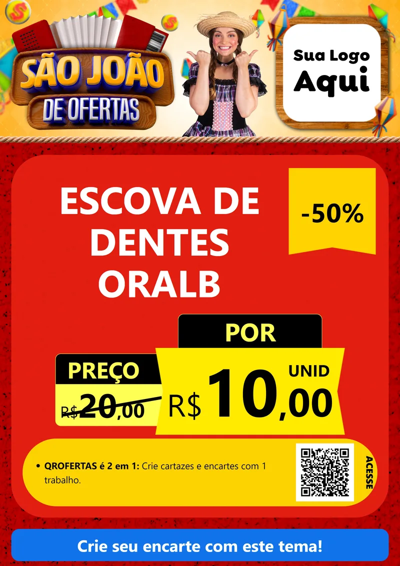 Modelo de Cartaz para Cartaz A4 Vertical com o tema São João de Ofertas para Higiene Pessoal