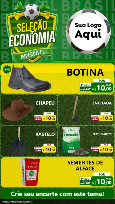 Modelo de TV para TV Vertical com o tema Seleção de Economia - Copa para Agropecuária
