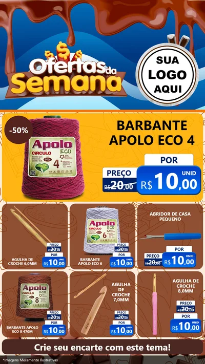 Modelo de Rede Social para Stories com o tema Ofertas da Semana - Páscoa para Armarinho e Aviamentos