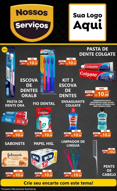 Modelo de Encarte para Encarte Grande com o tema Nossos Serviços para Higiene Pessoal