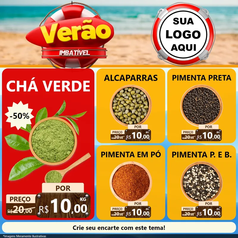 Modelo de Rede Social para Feed Facebook com o tema Verão Imbatível para Produtos Naturais
